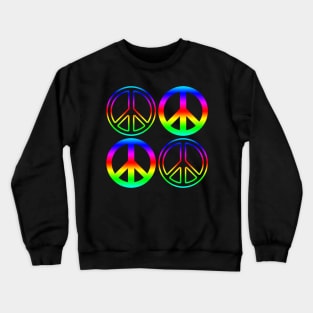 Rainbow Peace Signs Pattern Crewneck Sweatshirt